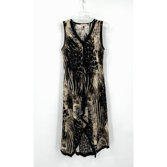 SOFT SURROUNDINGS midi tank dress sleeveless animal print knit jersey casual XS - Picture 1 of 7